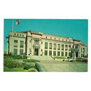 Columbus Ohio City Hall Civic Center Postcard Christopher Columbus Statue Genoa